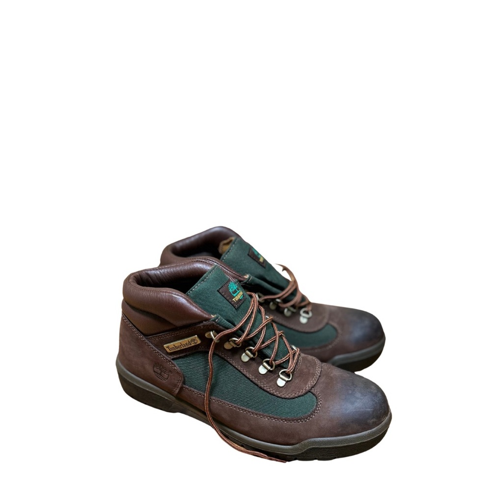 Timberland Mens Waterproof Brown and Green Hiking Lace-Up Winter Boots Size 9.5
